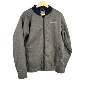 Ride‎ Snowboards Jacket Grey Herringbone Zip Front Pockets Lined Ski Estimate Sm